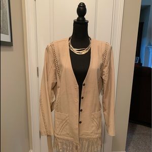 Coldwater Creek Cream Colored Leather Jacket